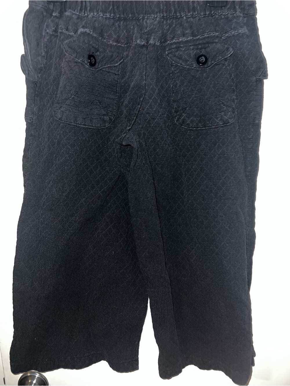 Womens  Black Quilted Casual Pants capris